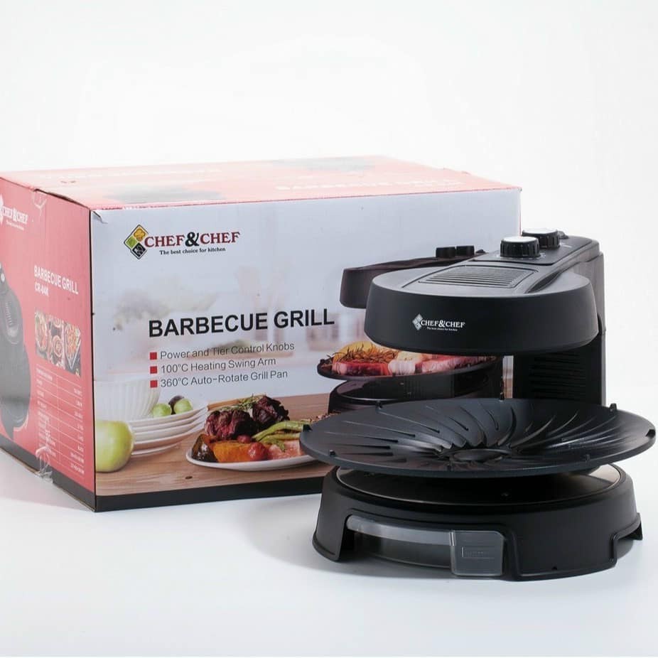 BẾP NƯỚNG ĐIỆN KHÔNG KHÓI CHEF&CHEF BBQ TỰ XOAY HÀN QUỐC