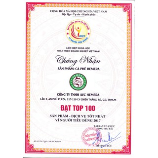 Cà phê Robusta Hemera rang (nguyên hạt) 500 gram