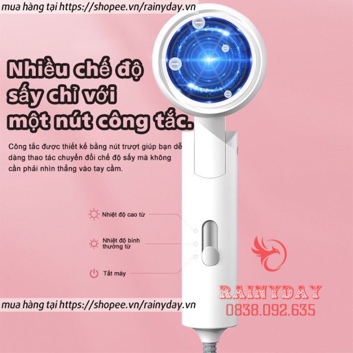 Máy sấy tóc Bedabenc 2 chiều nóng lạnh mini gấp gọn công suất lớn 1000w hàng nội địa trung chính hãng