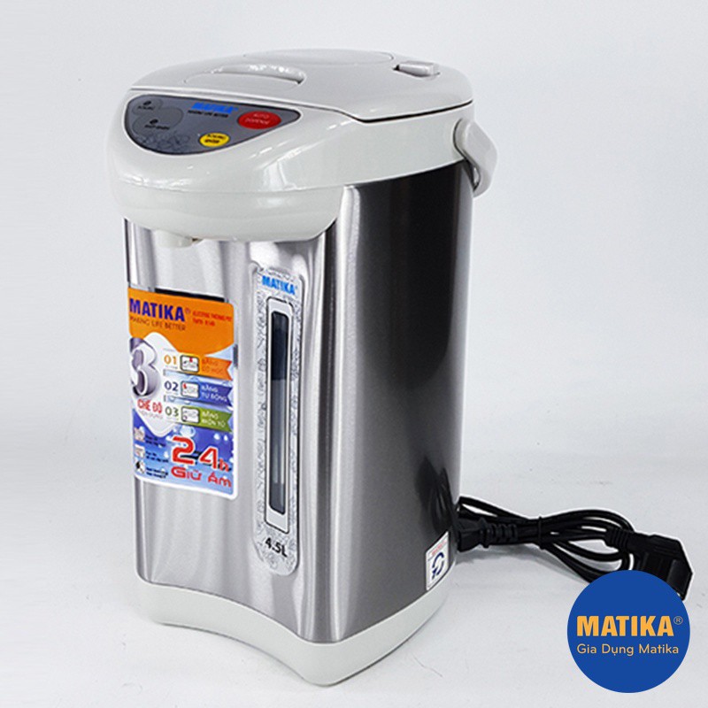 BÌNH THỦY ĐIỆN MATIKA MTK-8135/8145, dung tích 3.5L/4.5L, công suất 730/750W, bảo hành 12 tháng