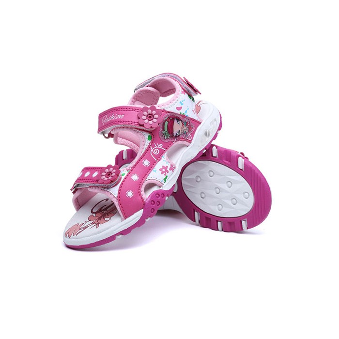 Giày sandal nữ đi học cao cấp màu hồng từ 3 - 12 tuổi - PD309