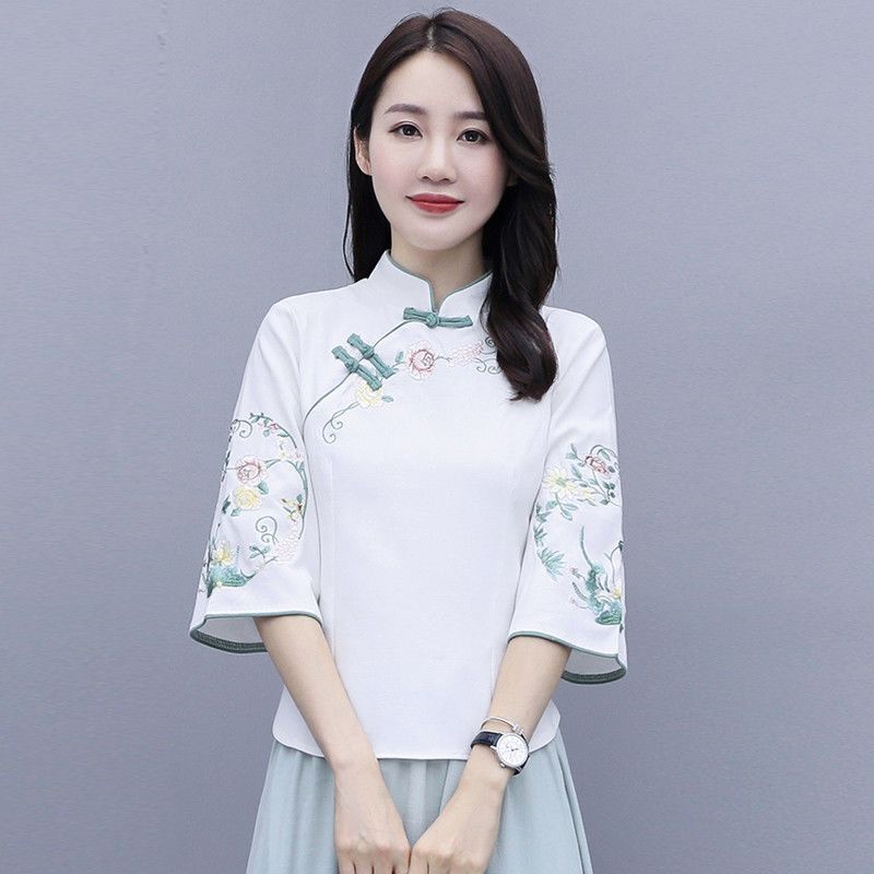 Bộ Áo + Chân Váy Thêu Họa Tiết Phong Cách Trung Hoa Cổ Điển Độc Đáo Thời Trang Xuân Thu Cho Nữ