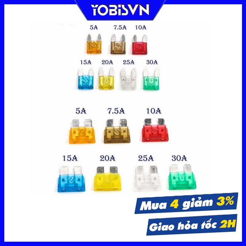 Cầu Chì Ô Tô, Xe Tải Đủ Kích Thước Tiêu Chuẩn Mini, Small, Medium