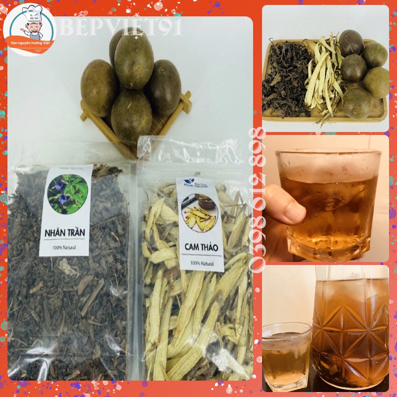 Trà Thanh Nhiệt , Giải Độc Cơ Thể , Mát Gan - { 500 gram nhan trần + 5 quả la hán + 100gram cam thảo }