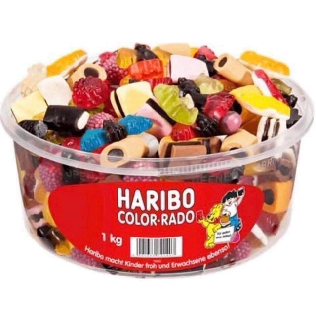  Kẹo dẻo Haribo Color-Rado Đức hộp to đùng 1kg