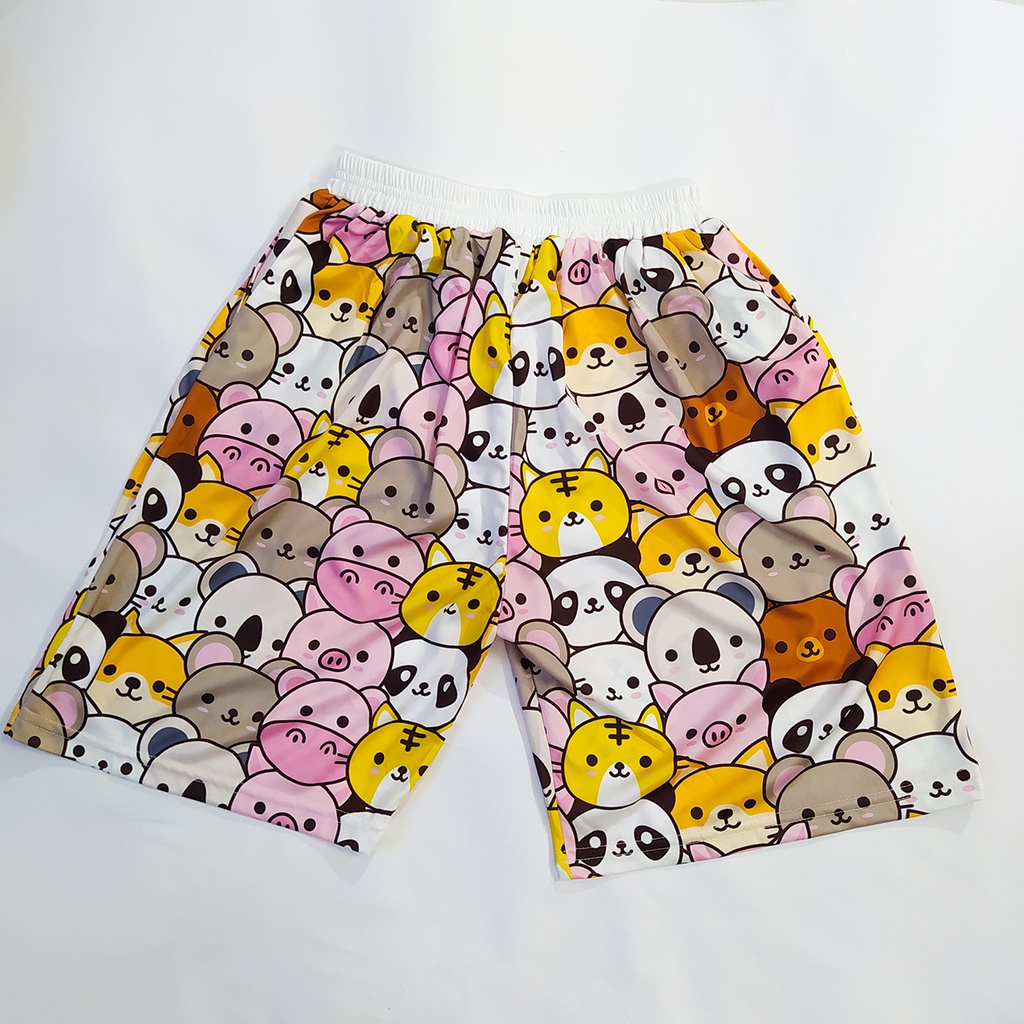 Quần Short Lửng Cartoon Unisex, Quần đùi hoạt hình họa tiết 3D