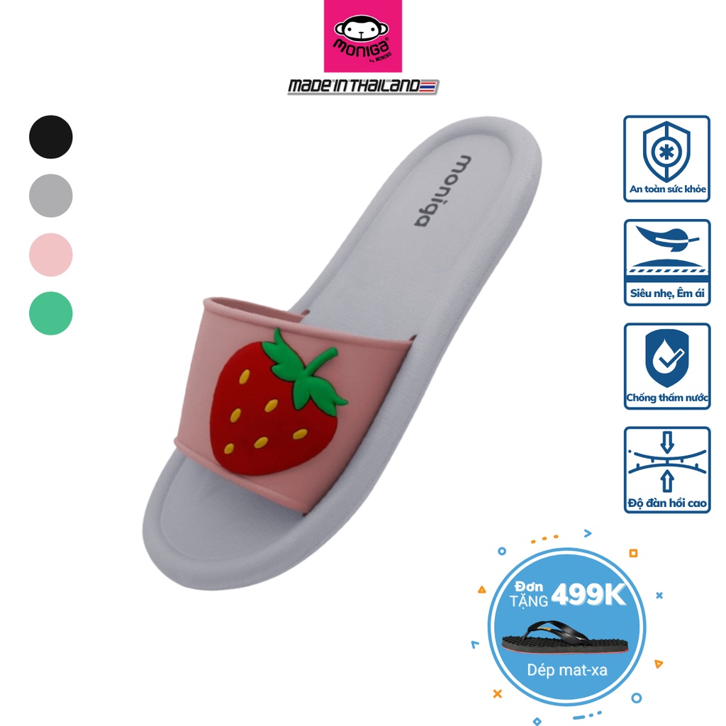 Dép Thái Lan nữ quai ngang hình trái dâu 3D MONOBO - MON282