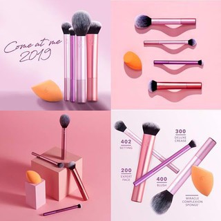 Bộ cọ trang điểm 4 cây kèm 1 mút (Everyday Essentials Kit with 1 Miracle) Real Techniques