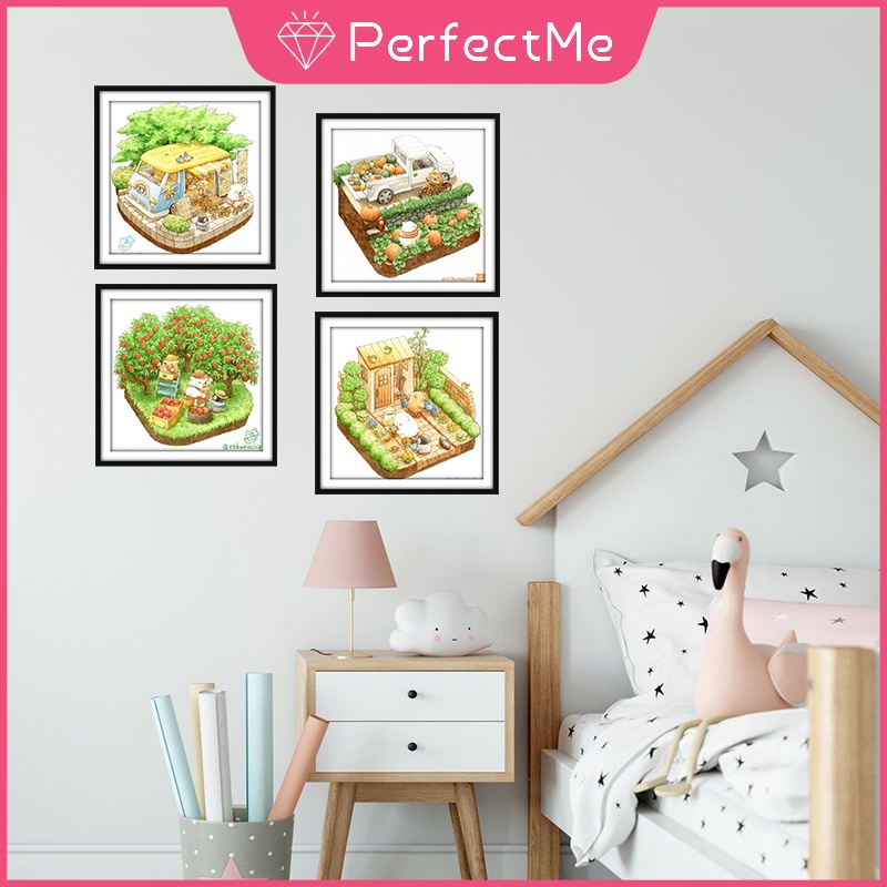 Bộ Tranh Đính Đá 5D Tự Làm 30x30cm Hình Hoạt Hình Nhiều Màu Sắc