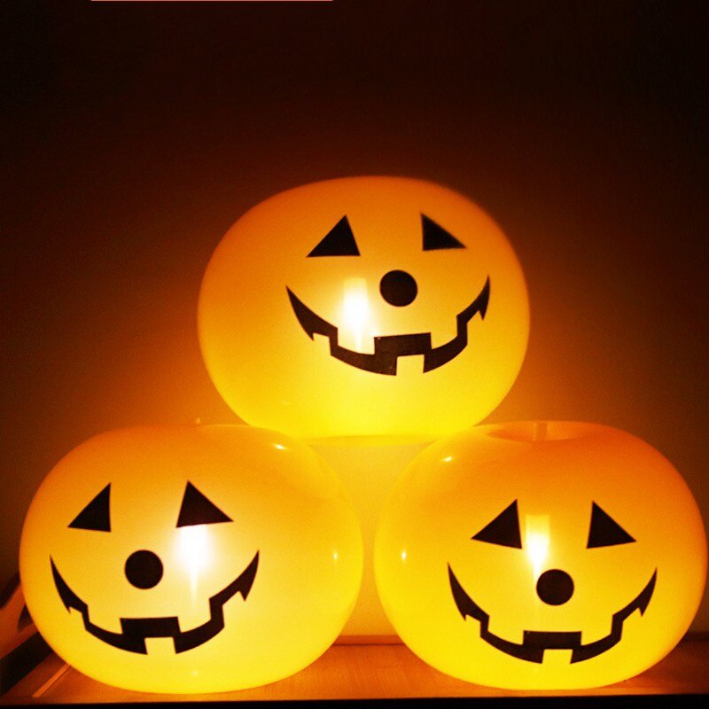 Set 5 Bong Bóng Bí Ngô Có Đèn LED Trang Trí Halloween