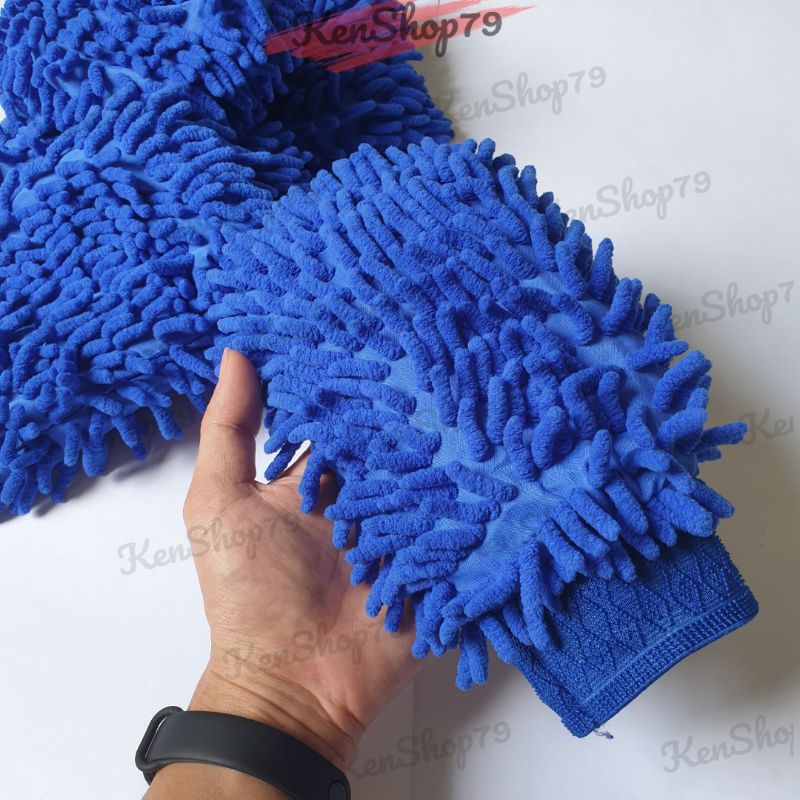 Găng Tay San Hô Microfiber Lau Rửa Ô Tô Xe Máy Siêu Mịn Tiện Dụng