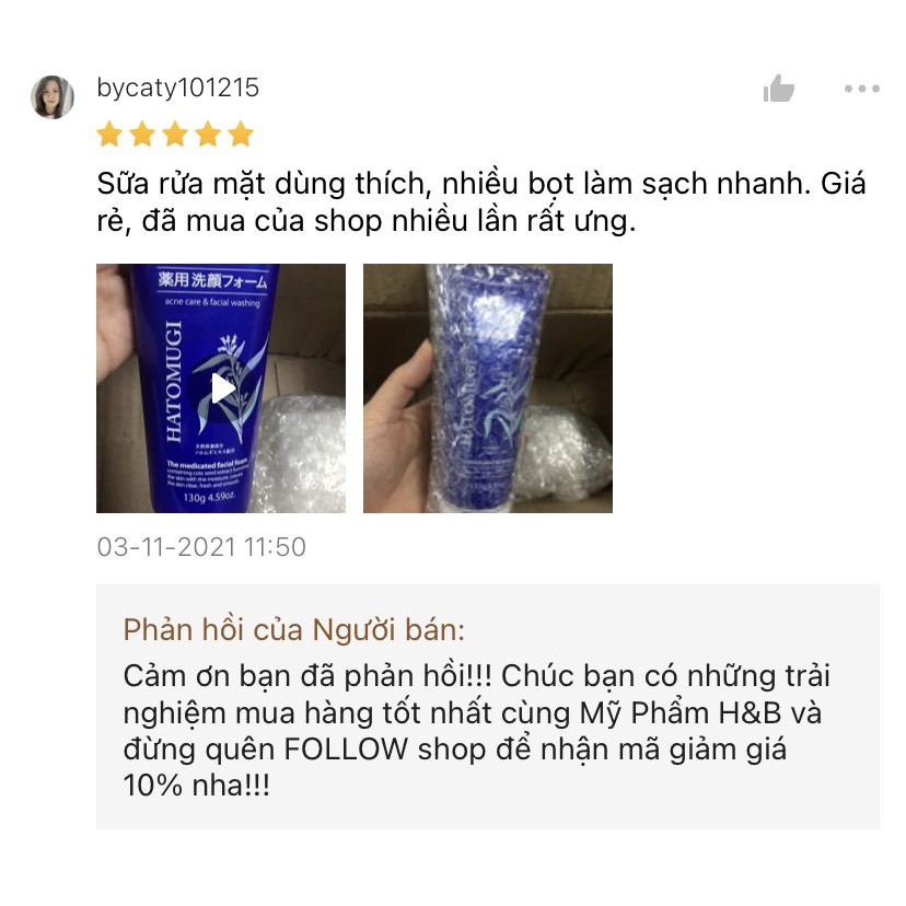 Sữa Rửa Mặt HATOMUGI Ý Dĩ Ngừa Mụn, Kiềm Dầu, Trắng Da Dành Cho Da Dầu Màu Xanh Dương Nhật Bản 130g