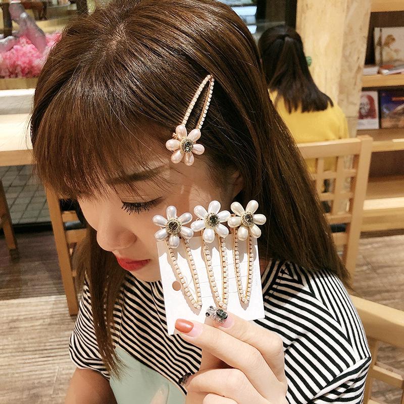 Hairpin Pearl crystal rhinestone hairclip hairpin Korean accessories