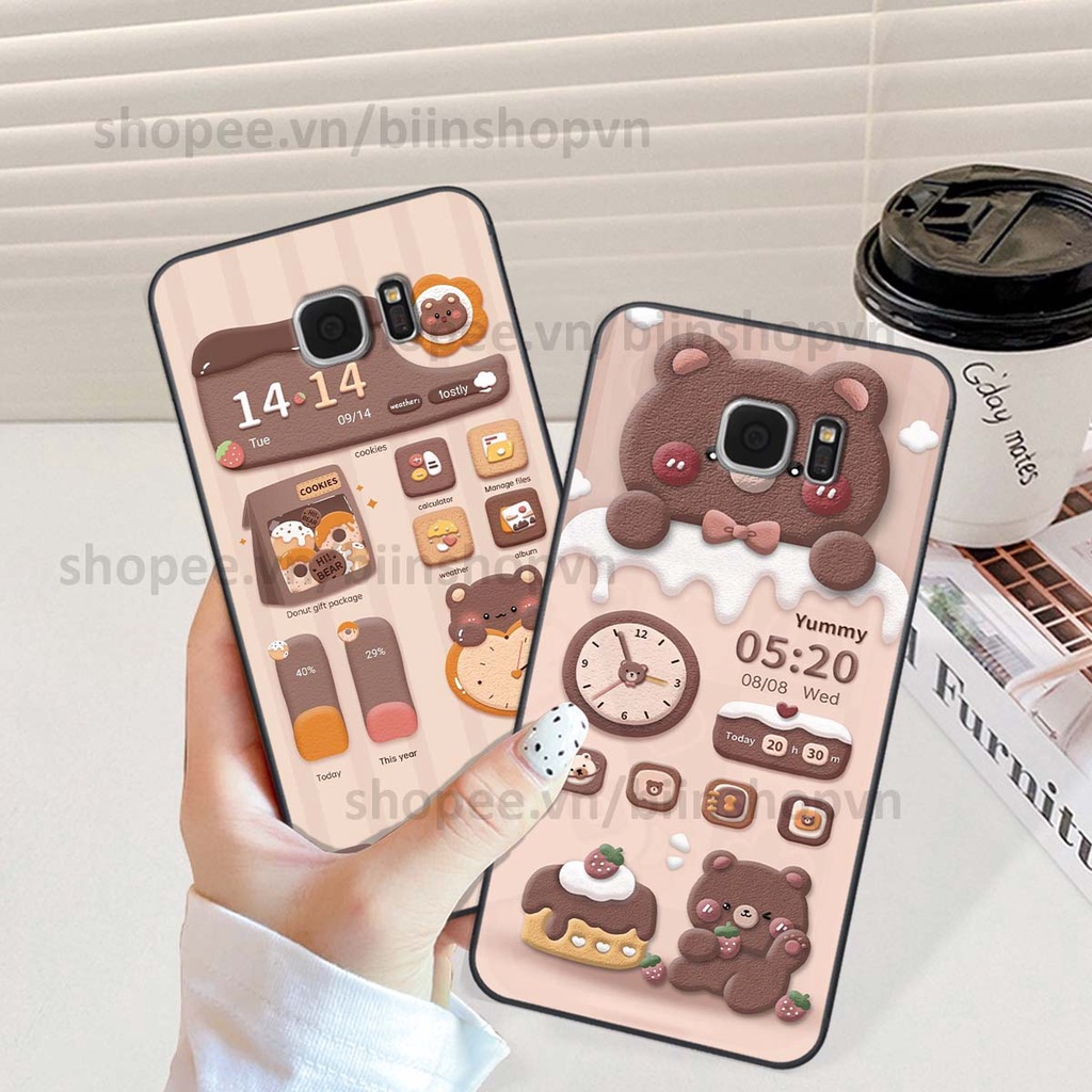 Ốp Samsung S6 / S6 EDGE / S7 / S7 EDGE in 3D icon gấu nổi siêu xinh, siêu đáng yêu, cá tính phong cách