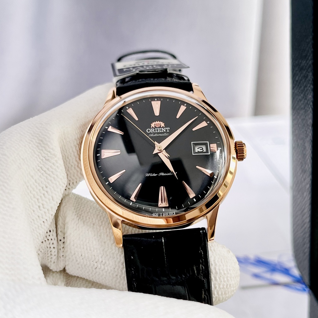Đồng hồ nam dây da máy cơ cao cấp Orient Bambino V4 FAC08001T0 Mặt đen chống nước 3ATM Bảo hành 1 năm Hyma watch