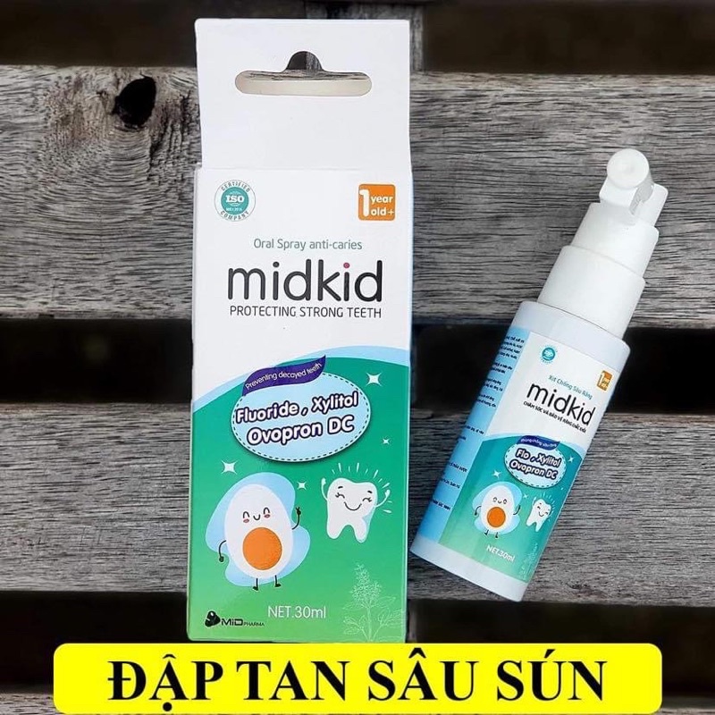 Xịt Chống Sâu Răng MIDKID - bảo vệ men răng ,ngừa ố vàng (dành cho bé từ 1 tuổi)