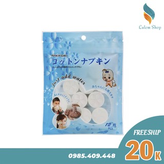 Nikkori - Gói nhỏ khăn giấy khô nén dạng viên chất lượng nhật bản ( 12 Viên)