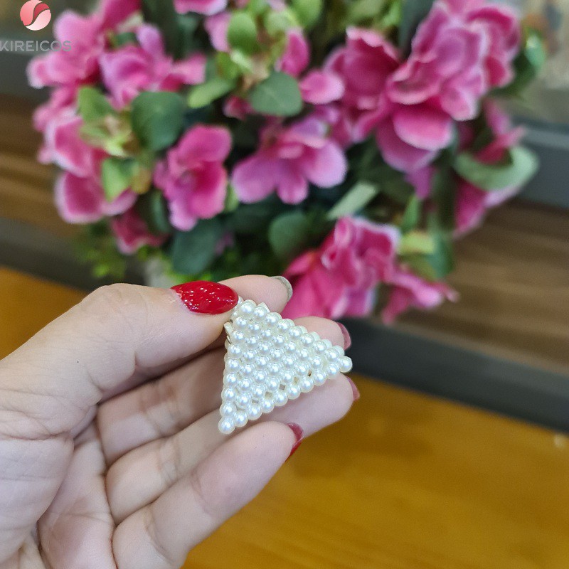 Set 2 Kẹp Tóc Gấp Tóc Ngọc Trai Nhân Tạo Size Nhí 3.3cm Siêu Kute