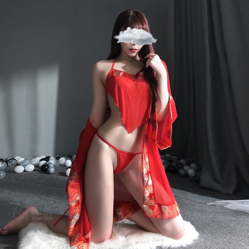 Set Yếm kèm Áo Choàng Cổ Trang Trung Hoa Quyến Rũ [CWEAR.SEXY_ĐỒ NGỦ &amp; NỘI Y CAO CẤP]