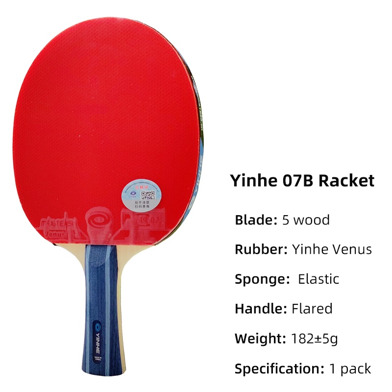 Vợt Đánh Bóng Bàn Yinhe 07B 5 Ping Bằng Cao Su Đàn Hồi Tốt Kèm Vòng Đệm