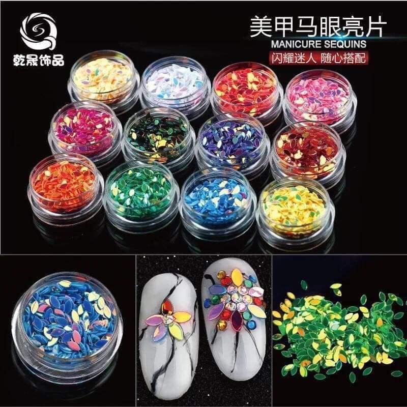 set nhũ hạt , nhũ lấp lánh phong cách Hàn Quốc ,nhũ tráng trí móng ,nhũ nail