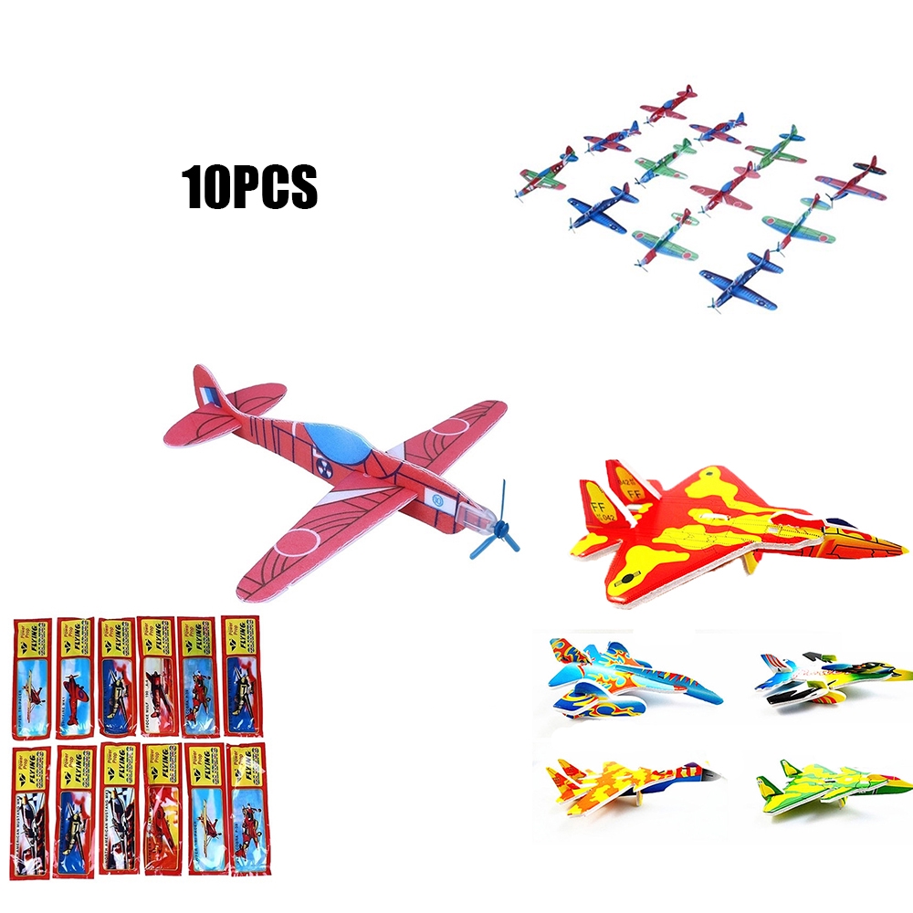 DIACHA 10pcs Color Randomly Educational Prop DIY foam Kids Children Gift Assembly Aircraft Fighter