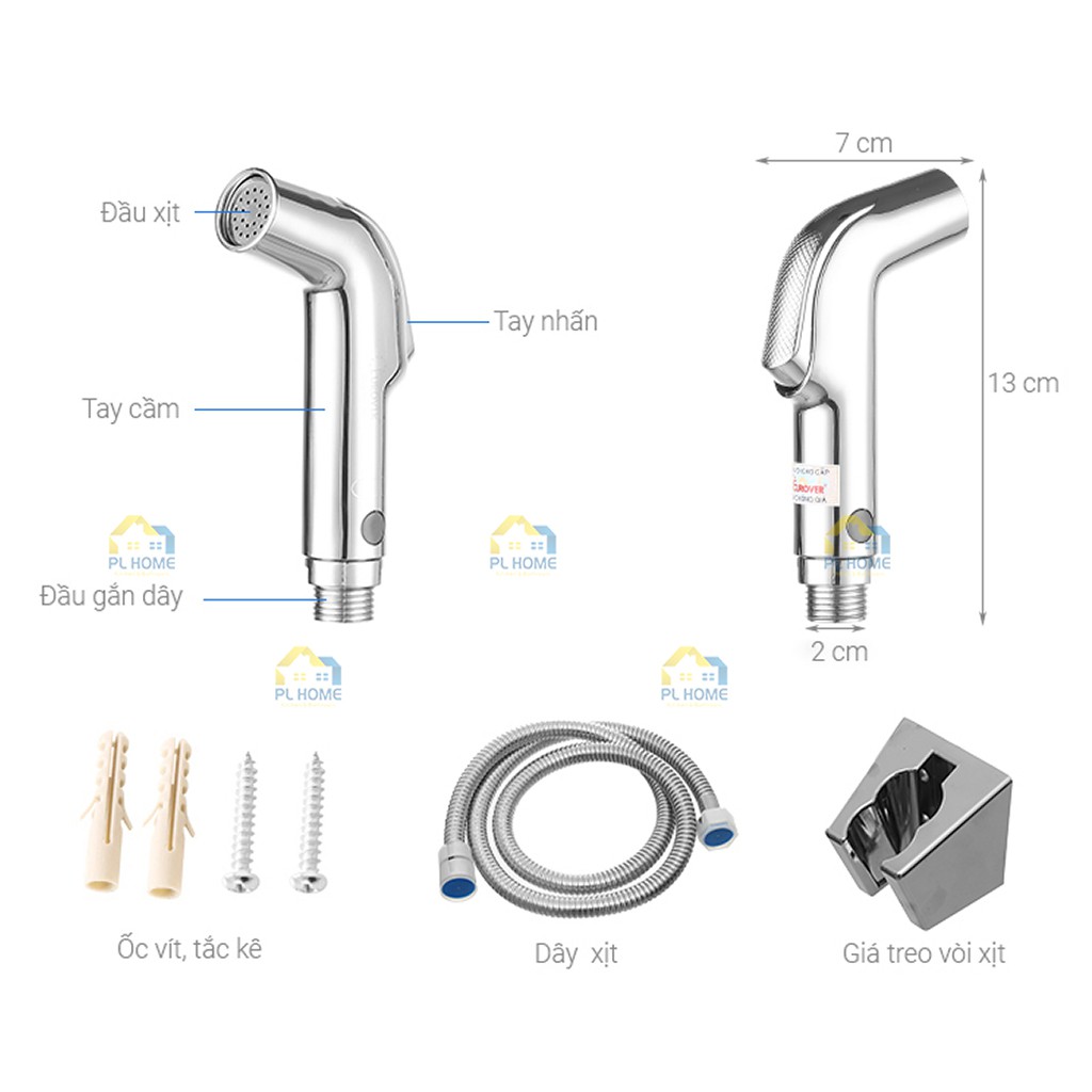 Vòi xịt vệ sinh Eurover PLE-095X lực phun mạnh đánh bay vết bẩn