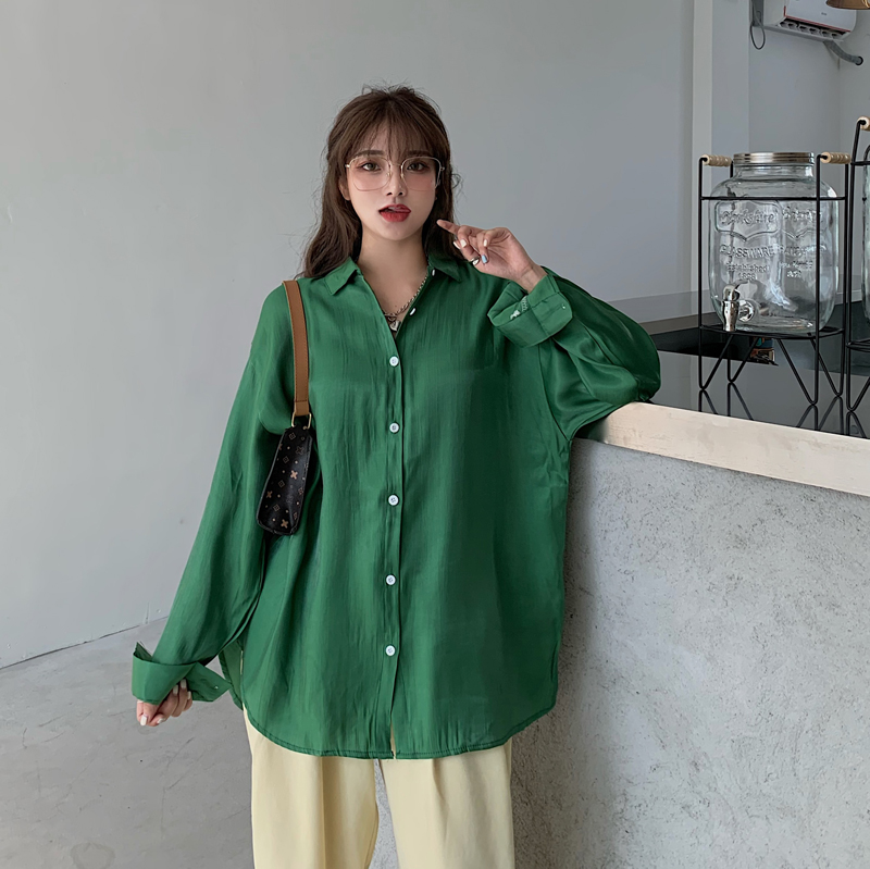 Áo Sơ Mi Tay Dài Dáng Rộng Thời Trang Mùa Thu Cho Nữ