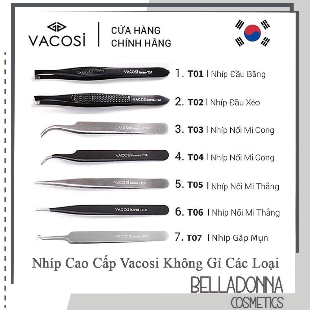 Nhíp Cao Cấp Không Gỉ Vacosi Các Loại