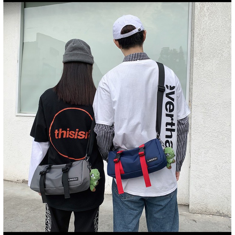 Túi Đeo Chéo ulzzang Thời Trang HÀN QUỐC Unisex Vải Canvas Chống Nước Phong Cách Học Sinh Nhật Bản