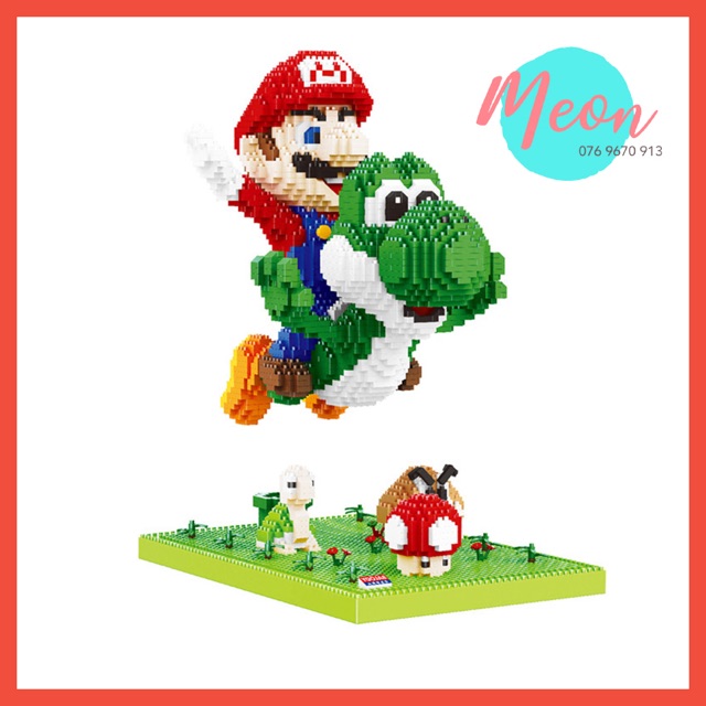 Xếp hình lego Yoshi and Mario - Miniblock Yoshi Mario size XL