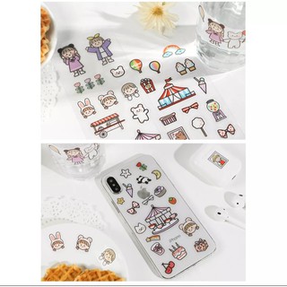 Set 2 miếng dán sticker hình cô gái dễ thương