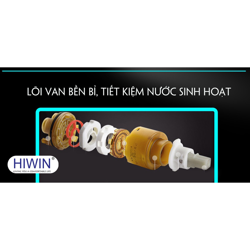 Vòi bếp nóng lạnh chất liệu đồng cao cấp Hiwin KF-923 400x250x50mm