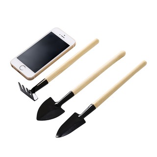 Bộ 3 dụng cụ làm vườn mini sắt gỗ U06 Dụng cụ làm vườn mini tiện dụng HGDU06