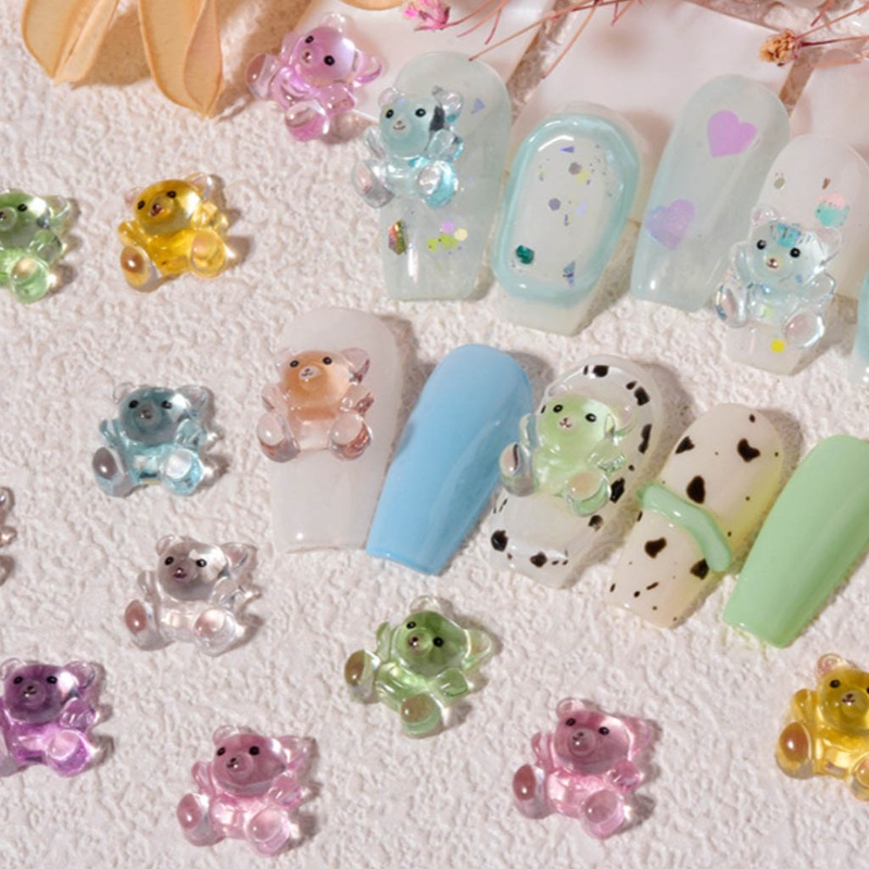 Phụ Kiện Trang Trí Móng Tay Hình Gấu Gummy Dễ Thương