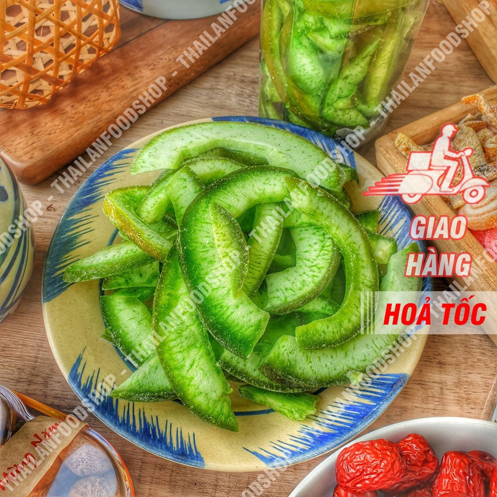 Vỏ Bưởi Xanh Sấy Dẻo Thái Lan Lon 500gr