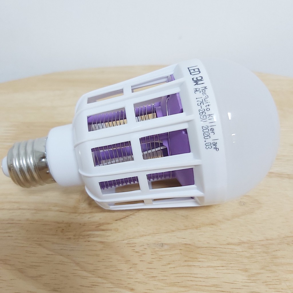 Đèn led diệt côn trùng Đèn bắt muỗi bóng tròn led 9w