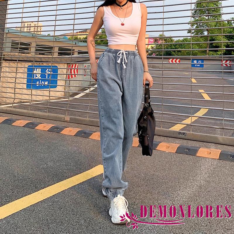 Quần Jean Lưng Rút Dây Phong Cách Năng Động Trẻ Trung Dành Cho Nữ | BigBuy360 - bigbuy360.vn