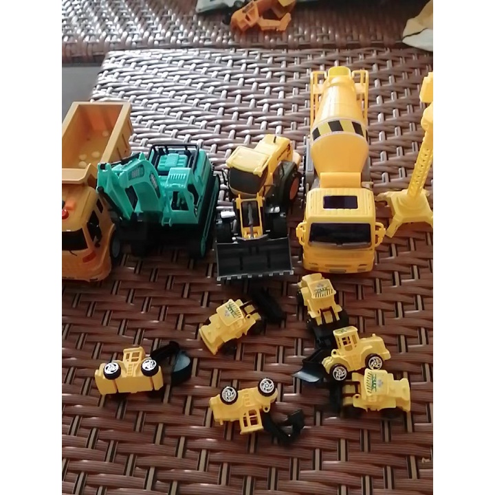 Bộ đồ chơi ô tô mô hình  xe xây dựng,máy xúc, xe tải, cần cẩu cho trẻ em, đồ chơi cho bé