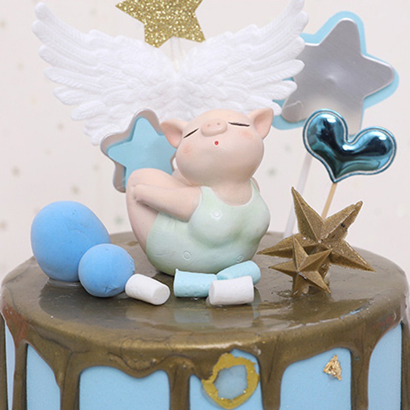 Tượng hình chú heo tập yoga dễ thương thích hợp để trang trí