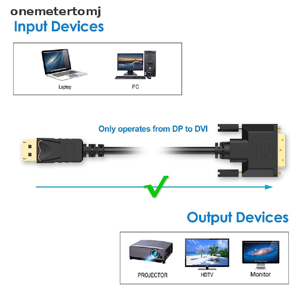 Cáp chuyển đổi dp sang DVI-D HD 1080p mạ vàng 6 feet 1.8m