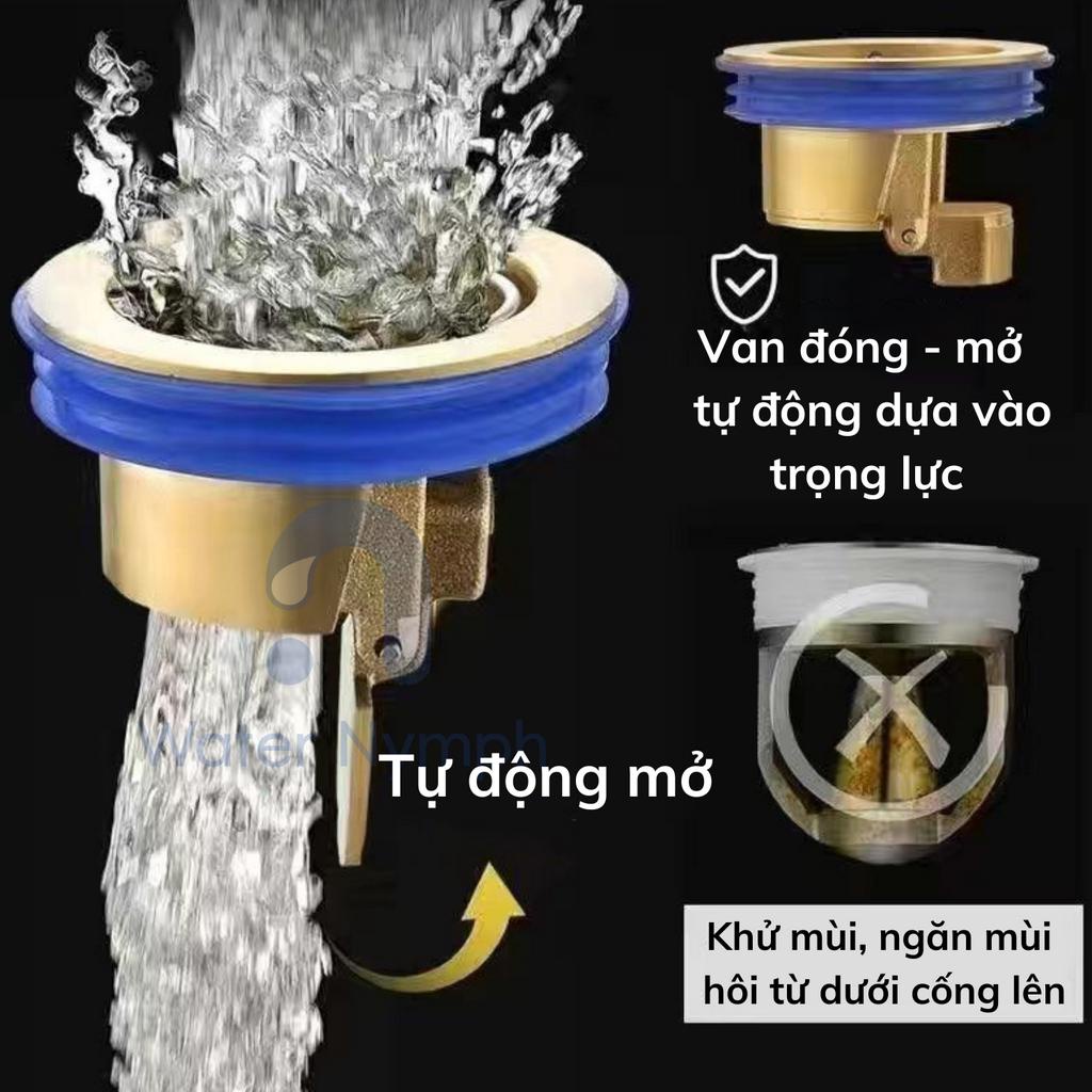Nắp đậy cống, lõi thoát sàn, phễu chống bốc mùi, chống côn trùng nhà vệ sinh, nhà tắm bằng đồng, silicon