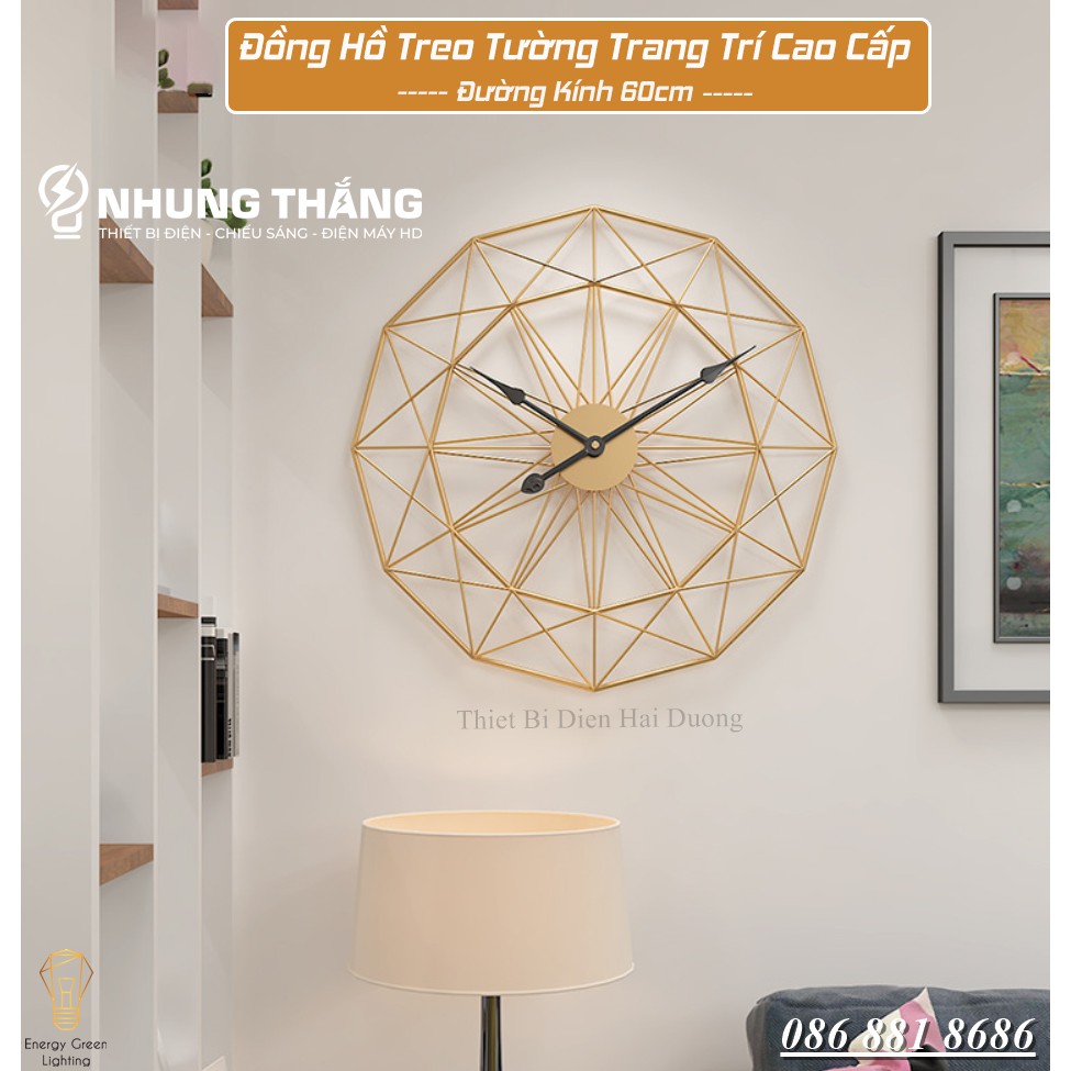 Đồng Hồ Treo Tường Vintage DH-98 - Trang Trí Nghệ Thuật Cao Cấp - Kiểu Dáng Hiện Đại , Sang Trọng - Đường Kính 60cm