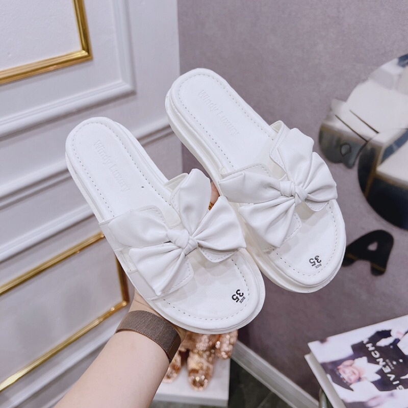 Dép bánh mì quai nơ to 4 cánh đế dày 2 phân đi êm cực kì