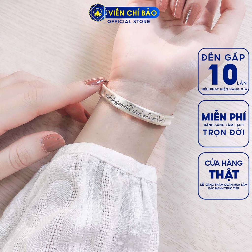 Lắc tay bạc nữ Lục tự chữ phạn chất liệu bạc Thái thời trang phụ kiện trang sức nữ Viễn Chí Bảo L000013