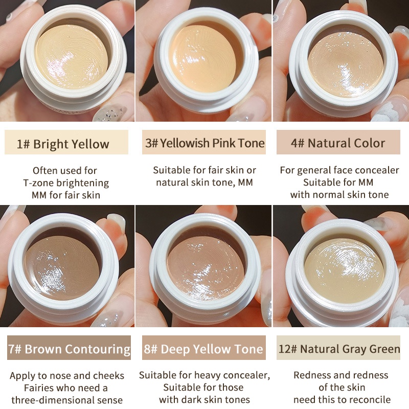 Kem Che Khuyết Điểm GECOMO 6 Màu Tùy Chọn Lâu Trôi