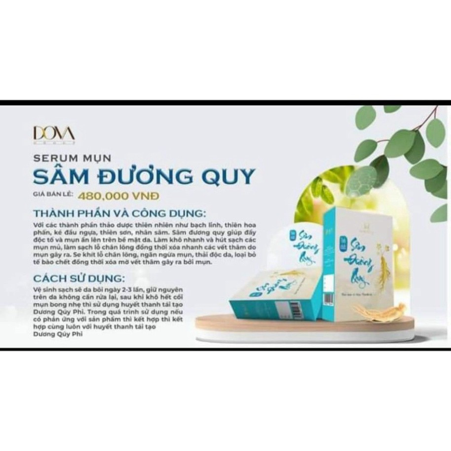 [FreeShip] [Dova-Group] tinh chất sâm đương quy  - serum mụn không sưng 🎁 quà🎁