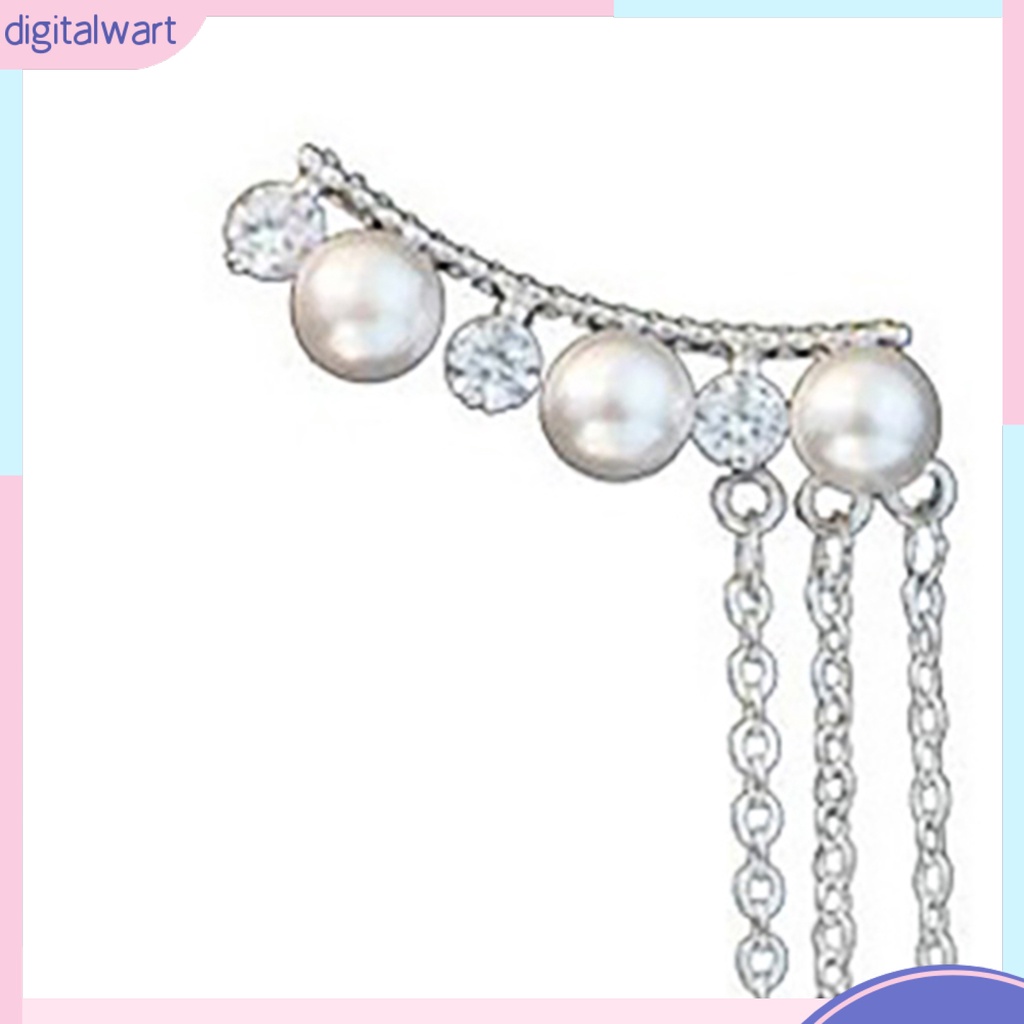 Cặp khuyên tai dáng dài thiết kế đính ngọc trai nhân tạo sang trọng cá tính dành cho nữ