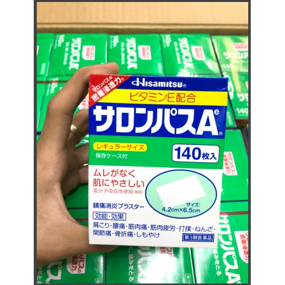 Miếng dán giảm đau nhanh Salonpas Hisamitsu140 miếng Nhật Bản