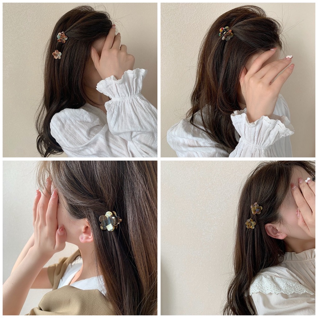 [Magpie] Kẹp Tóc Mái Trước / Sau Hình Bông Hoa Nhỏ Xinh Phong Cách retro Tinh Tế Cao Cấp Cho Nữ